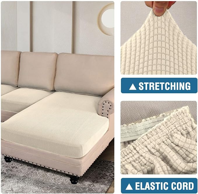 H.VERSAILTEX Sectional Couch Covers 4 Pieces Sofa Seat Cushion Covers L Shape - Image 7