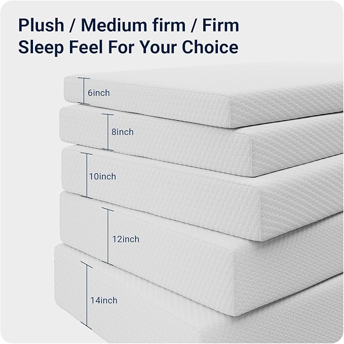 Avenco Queen Mattress, 14 Inch Queen Memory Foam Mattress in a Box for Refresh Sleep & Pressure Relief, CertiPUR-US Certified Medium Firm Mattresses