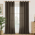 YoungsTex Extra Long Brown Linen Curtains 95 Inch Length by YoungsTex