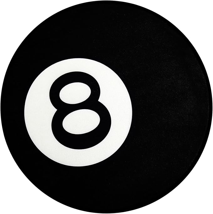Ophanie 8 Ball Rug-24 Inch White & Black Round Circle Area Rugs, Room Decor by Ophanie