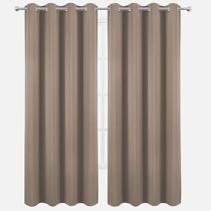 Cappuccino Thermal Blackout Curtains/52 x 84 Inch/Set of 2 Panels Room - Image 2