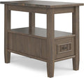 SIMPLIHOME Lev SOLID WOOD 14 Inch Wide Rectangle Transitional Narrow End Table in Smoky Brown, For the Living Room and Bedroom