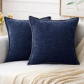 MIULEE Decorative Euro Sham Pillow Covers 24x24 Inch Navy Blue 2 Pack | by MIULEE