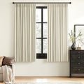 MIULEE Cream Pinch Pleated 100% Blackout Linen Curtains 40x63 Inches | Room by MIULEE