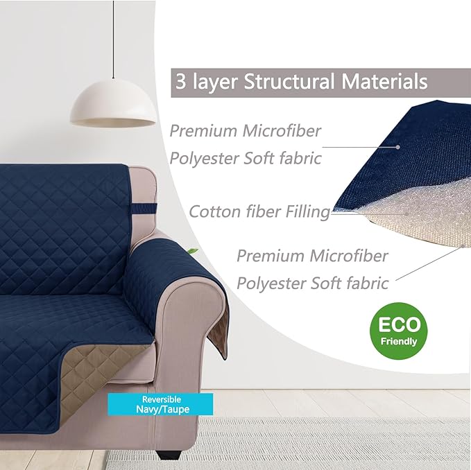 U-NICE HOME 4 Seater Sofa Cover 91''Large Couch Cover, Pet Friendly, Elastic - Image 4
