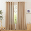 NICETOWN Linen Flax Semi Sheer Curtains 92" Length, Grommet Window Treatments by NICETOWN