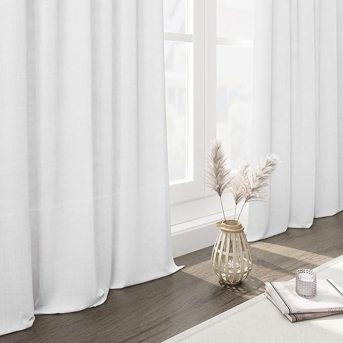 Extra Long White Linen Curtains 240 Inch Length - Image 6