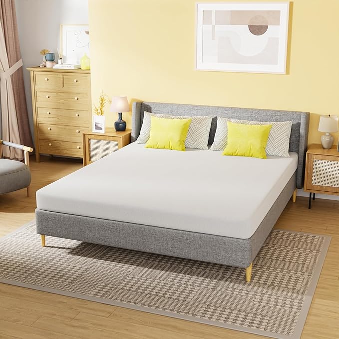 PayLessHere 6 Inch California King Gel Memory Foam Mattress Fiberglass Free/CertiPUR-US Certified/Bed-in-a-Box/Cool Sleep & Comfy Support