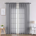 Chyhomenyc Charcoal Grey Sheer Curtains 84 Inches Long 2 Panels, Light by Chyhomenyc