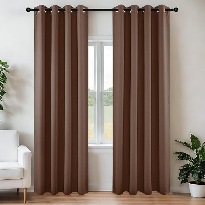 Joydeco Blackout Curtains 72 Inch Length 2 Panels Set, Thermal Insulated Long by JOYDECO