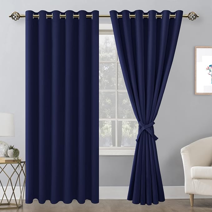 Grommet Blackout Curtains for Bedroom, 70 x 84 Inches, Window Drapes, Living - Image 8