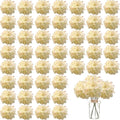 100PCS Artificial Hydrangea Flowers, Fake Flowers Silk Hydrangea Full Flowers Heads with Stems for Wedding Home Party Shop Baby Shower Decor (Apricot Pink)
