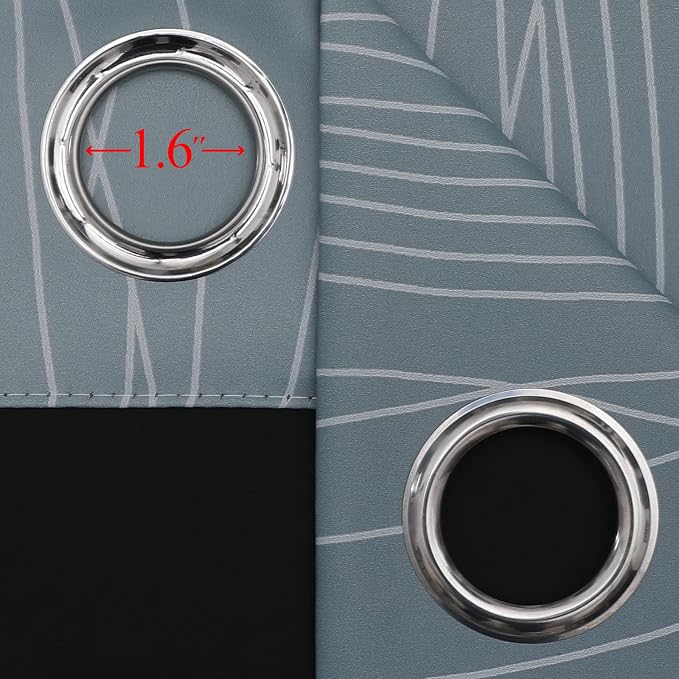 Stone Blue and Greyish White Blackout Curtains - Image 7