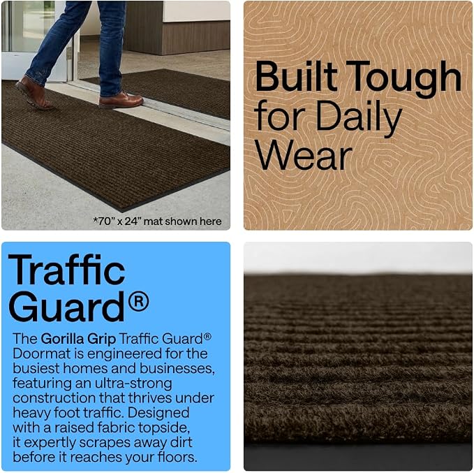 GORILLA GRIP Waterproof Traffic Guard Door Mat, Indoor Outdoor Heavy Duty - Image 3