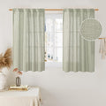 40 Inch Length Linen Curtains for Small Windows Over Silk 2 Panels | Semi Sheer by LAMIT