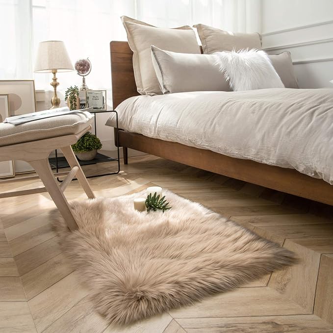 Ashler Faux Fur Rug, Fluffy Shaggy Area Rug Ultra Soft 2 x 2.9 Feet Rectangle - Image 2
