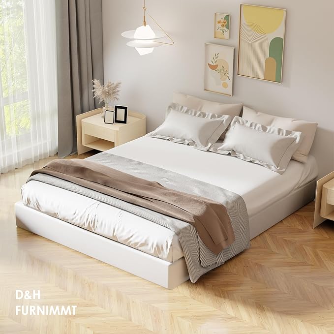 D&H FURNIMMT Full Size Box Spring 7 Inch, Heavy Duty Metal Box Spring Bed Base with Fabric Cover, Mattress Foundation, Easy Assembly, Noise Free（Full）