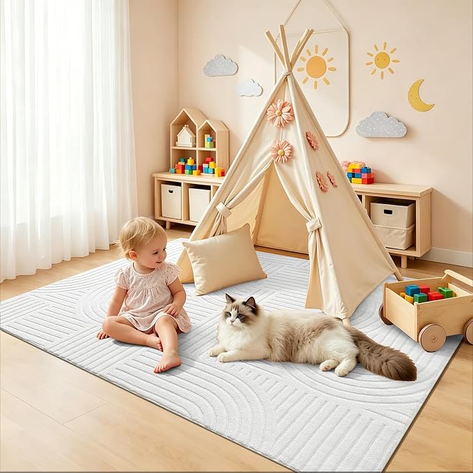 Pauwer 4x6 Area Rugs for Living Room, Modern Non Slip Washable Rug, Soft Fluffy - Image 8