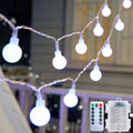 Globe String Lights Battery Operated - 21 Feet 60 Led Twinkle Fairy Lights, 8 Modes with Remote Mini Globe Lights for Indoor Outdoor Bedroom Party Wedding Garden Christmas Tree Decor, Pure White