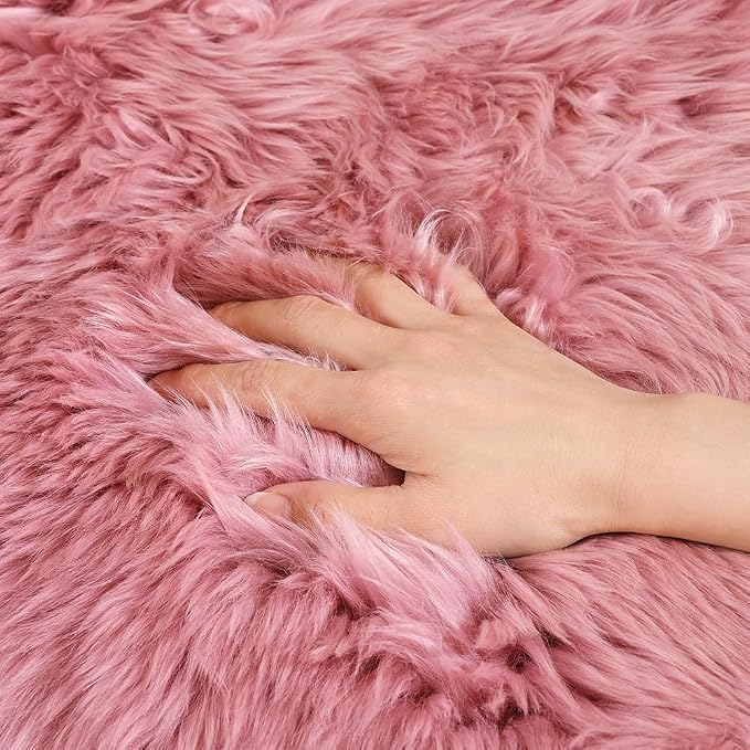 IRIWOOL Premium Genuine Fur Sheepskin Rug Real Australia Sheepskin Natural - Image 3