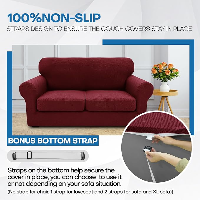 XINEAGE 2026 New 4 Pieces Extra Large Couch Covers - Image 7