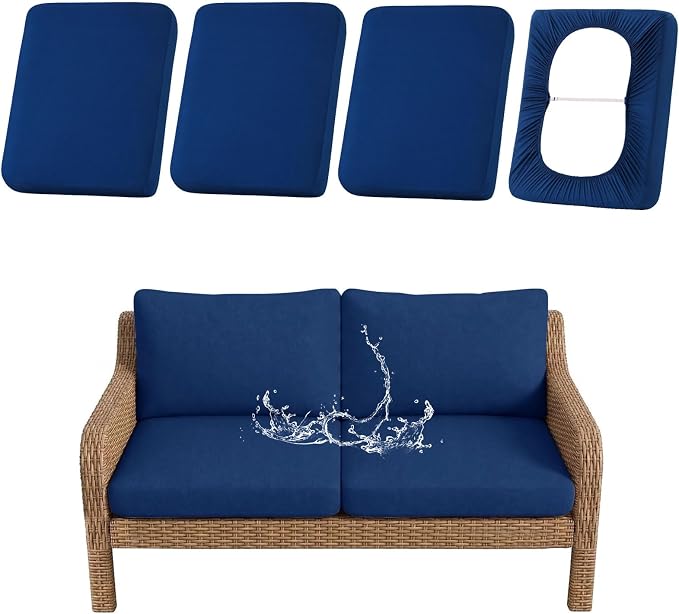 Waterproof Outdoor Cushion Covers, Stretch Patio Slipcovers | UV Resistant by hyha