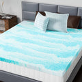 DUMOS Mattress Toppers Memory Foam Twin Size, 2 Inch Thick Bed Topper Pad Cooling Gel Infused Soft Comfy Padding Breathable for Sleeper Sofa Couch RV Camper, CertiPUR-US Certified, Blue