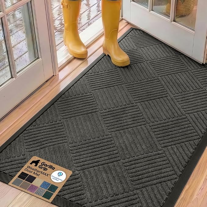 GORILLA GRIP 100% Waterproof All-Season WeatherMAX Doormat, US Designed Natural by Unknown