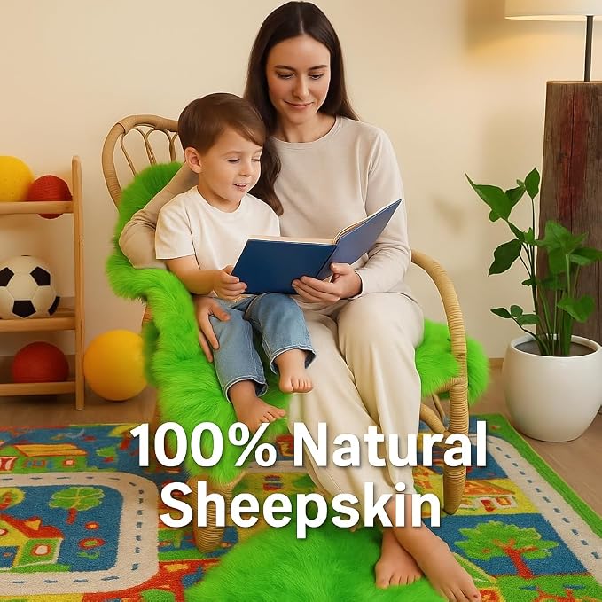 HUAHOO Premium Genuine Sheepskin Rug Camel Real Australia Sheepskin Natural - Image 3