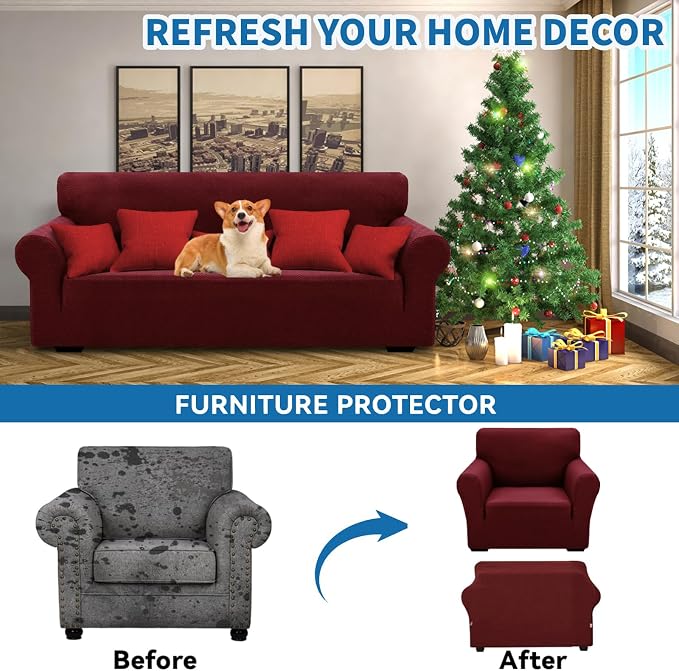XINEAGE 2026 New Stretch Armchair Covers 1 Piece Chair Slipcovers Chair - Image 4