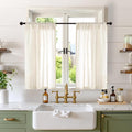 BGment Linen Kitchen Window Curtains Over Sink, 36 Inch Length Cafe Drapes | by BGment