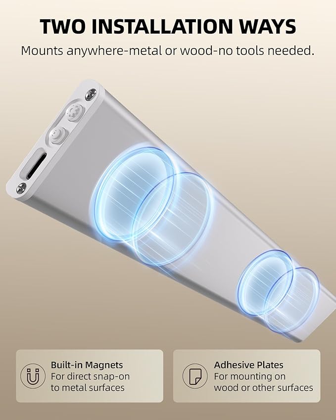 Under Cabinet Lighting Wireless,Rechargeable Battery Motion Sensor Light Indoor,LED Closet Lights USB Charging,3 Color Dimmable Under Cabinet Lights for Kitchen, Cabinet, Wardrobe (3 Pcs)12in
