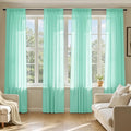 MIULEE Aqua Sheer Curtains 84 Inches Long 4 Panels 42 x 84 Inches | Light by MIULEE