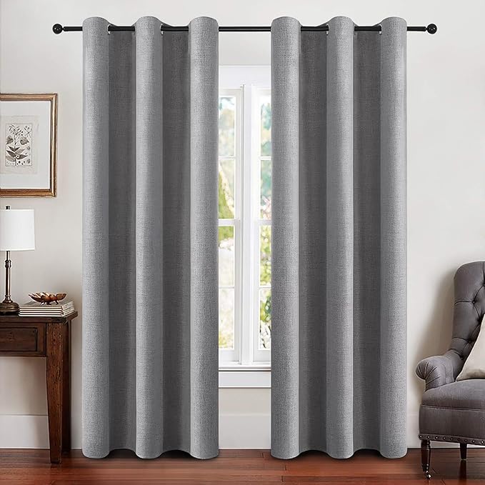 MIULEE 100% Blackout Linen Curtains by MIULEE