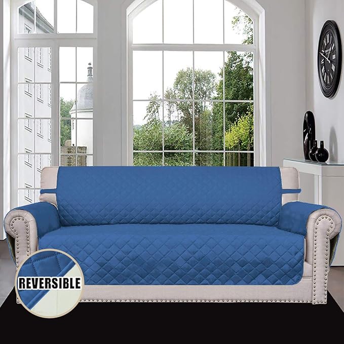 Easy-Going Reversible Couch Cover, 4 Seater Sofa, XX-Large Sofa, Water - Image 2