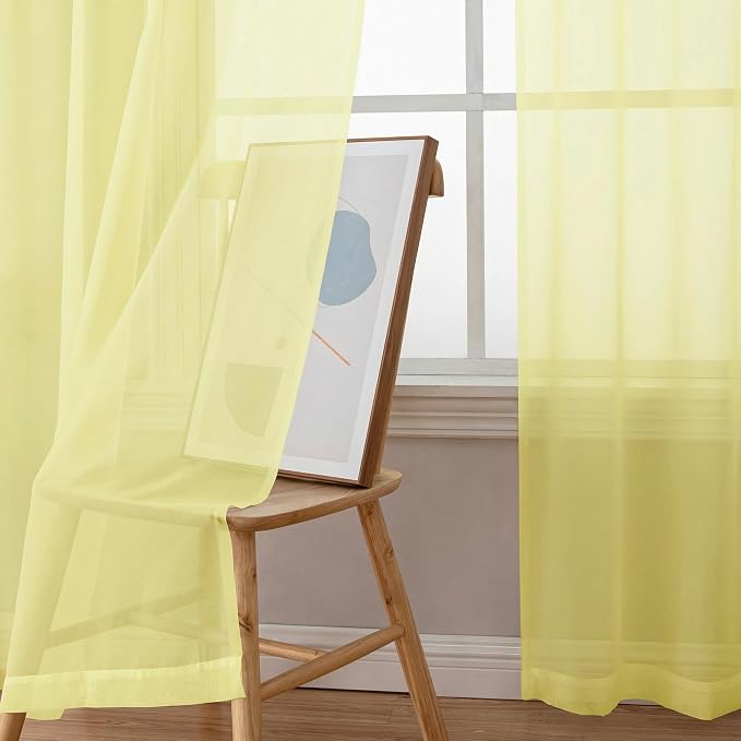 Sheer Curtains 96 inches Long 2 Panels Set - Image 5