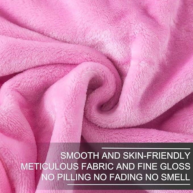 Fleece Twin Size Summer Blanket All Season 350GSM Lightweight Throw for The Bed Extra Soft Brush Fabric Winter Warm Sofa Blanket 66" x 90"(Pink Twin)