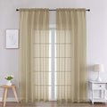 Chyhomenyc Taupe Sheer Curtains 90 Inches Long 2 Panels, Light Filtering Taupe by Chyhomenyc