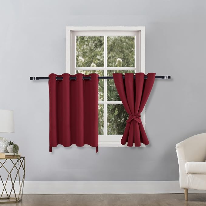 RV Blackout Curtains for Bedroom, 52 x 30 Inches Long Christmas Red | Thermal - Image 7