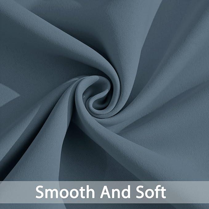 Yakamok Room Darkening Curtains 62x96 inch Length Stone Blue-Living Room | 2 - Image 4