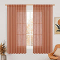 Light Filtering Linen Curtains 63 inches Long by LAMIT