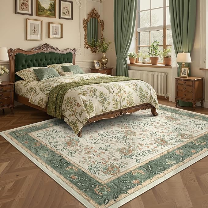 GarveeHome 10x13 Large Living Room Rug Sage Green Washable Area Rug Soft | Non by GarveeHome