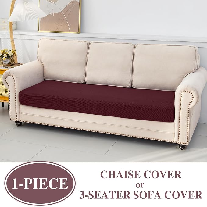 LA MEACK Couch Cushion Chaise Lounge Cover Washable Separate Seat Chaise Couch - Image 3
