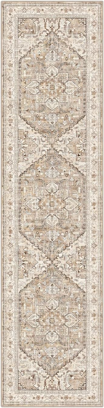 Yamaziot Washable Runner Rug, 2x8 Non-Slip Boho Vintage Hallway Kitchen Rug | - Image 3
