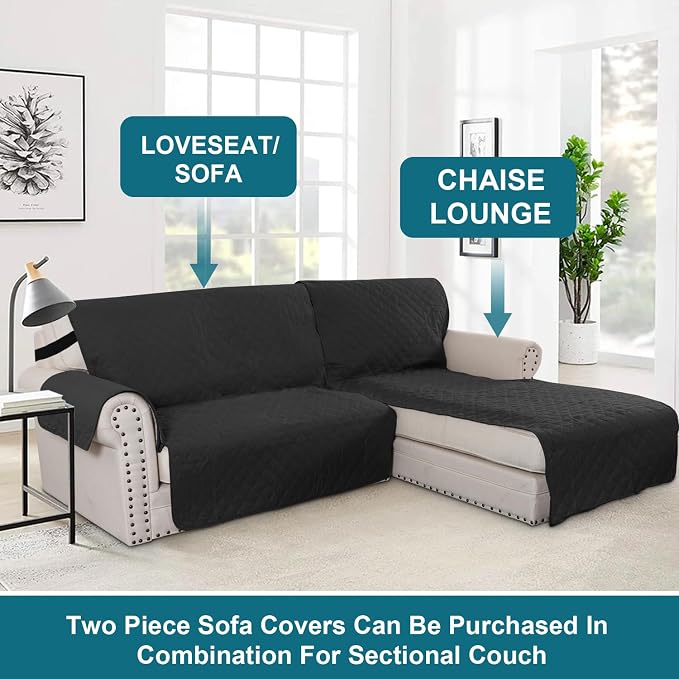 Turquoize 100% Waterproof Sofa Covers Chaise Lounge L Shape Sofa Protector Slip - Image 5