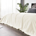 BEDELITE 3D Ribbed Jacquard Cream King Size Blankets by BEDELITE