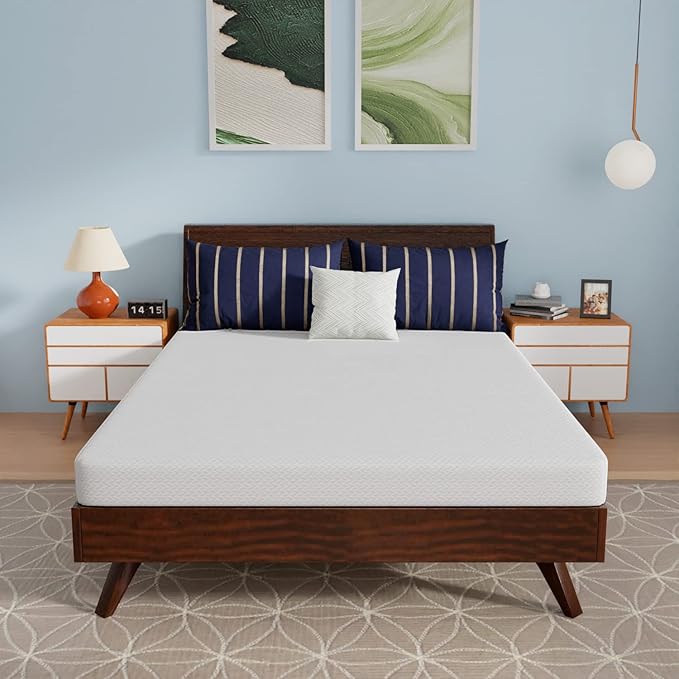 PayLessHere 6 Inch Gel Memory Foam Mattress Full Size Mattress Bamboo Charcoal Infused Mattress in a Box Medium-Firm Pressure Relief CertiPUR-US Certified,Fiberglass Free,White