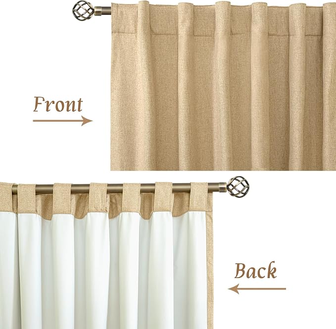 63 Inch 100% Blackout Linen Curtains - Image 8