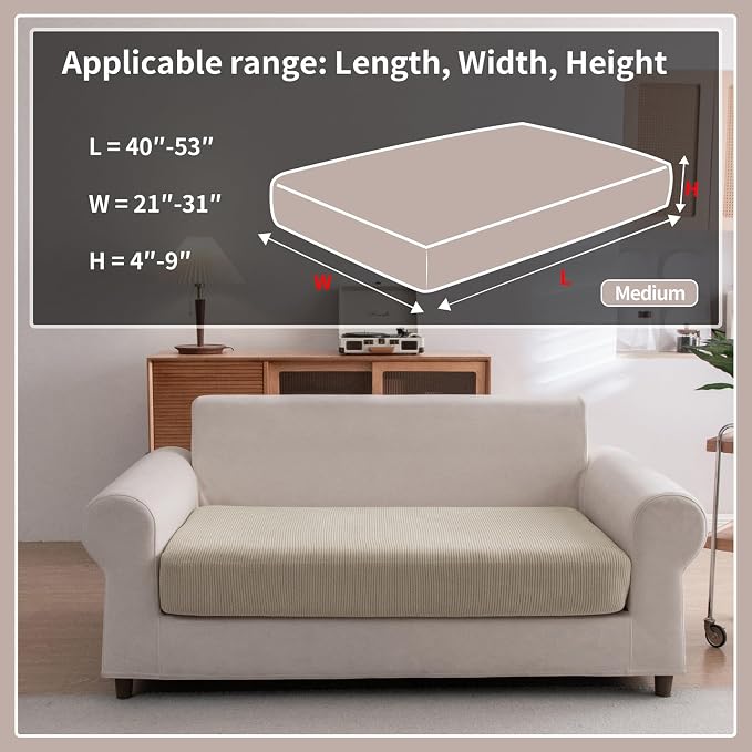 OHSIO Sectional Couch Covers, Wear Resistant Stretch Sofa Covers Washable Soft - Image 2