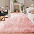 Latepis Pink Faux Fur 7'10"x9'10" Area Rug, Soft Plush Faux Fur Sheepskin Rugs by Latepis